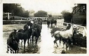 Crawley Prints: WW1 Cavalrymen on Canal, Worth, Sussex