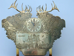 Images Dated 28th October 2017: WW1 clock with caribou head decoration