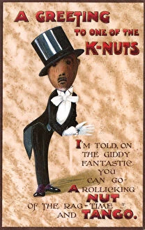 Tango Gallery: WW1 - Comic Postcard - K-Nut in a tuxedo