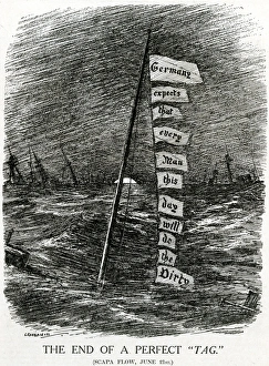 Images Dated 12th August 2016: WW1 - Comment on Scapa Flow, 21st June 1919