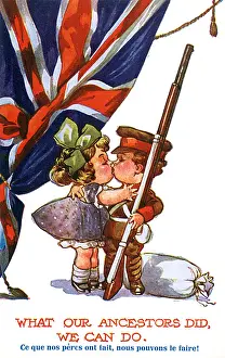 Pretending Prints: WW1 - Cute patriotic British postcard - emulating ancestors