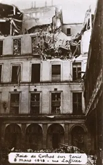 Gotha Prints: WW1 - Damage to Paris following an air raid by Gotha Bombers