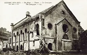 Alsace Prints: WW1 - Damage to the Synagogue at Thann, Alsace, France