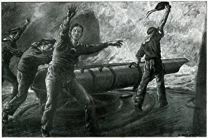 Direct Prints: WW1 - A Direct Hit - German torpedo boat success