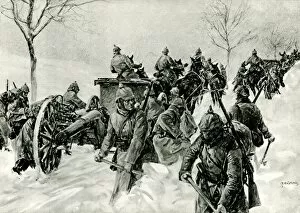 Advancing Collection: WW1 - Eastern Front - German soldiers advance in snow