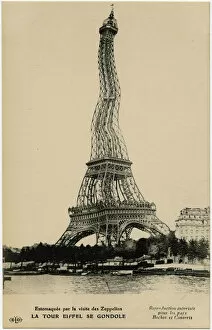 Zeppelin Gallery: WW1 - Eiffel Tower in Paris is scared of the Zeppelin menace