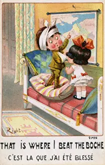 Bandaged Prints: WW1 era Comic Postcard - Where I beat the Boche