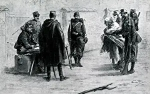 Germans Prints: WW1 - French arrest a decrepit old woman (a German spy)