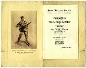 Images Dated 17th January 2020: WW1 Fundraiser Programme, Savoy Theatre