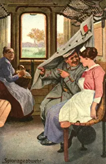 WW1 - German Humorous Postcard - Counter-intelligence