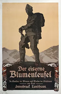 Images Dated 19th November 2015: WW1 German poster, Support for war widows and orphans