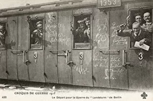 Enthusiasm Gallery: WW1 - German soldiers on a train on their way to the front