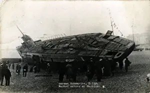 Bexhill Prints: WW1 German Submarine - U-Boat U118, Hastings, Sussex