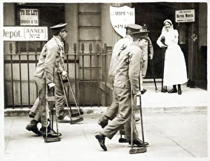 Healing Gallery: WW1 - Home Front - Belgravia War Hospital Supply Depot, London - New Rubber Crutch