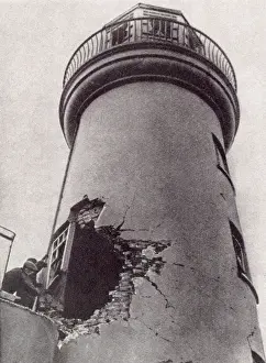 WW1 - Home Front - Naval Raid on Scarborough - shell damage