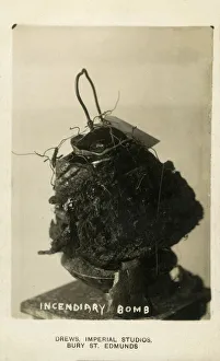 Images Dated 3rd April 2019: WW1 - Incendiary dropped in Zeppelin raid on Bury St Edmunds