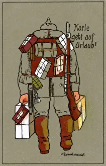 Heading Prints: WW1 - Karle goes on vacation - German soldier heading home