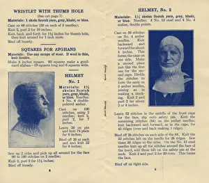 Woollen Prints: WW1 knitting booklet patterns, knitted helmets