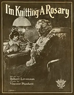 Rosary Prints: WW1 knitting song music sheet - I m Knitting a Rosary