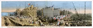 Images Dated 15th August 2018: WW1 - launch of 95 USA Transport Ships - 1918