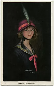 Partner Gallery: WW1 - Lonely and Longing - Smart girl in pretty pink bonnet