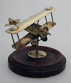Images Dated 4th October 2008: WW1 metal biplane on a wooden base
