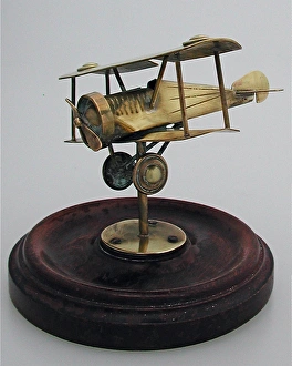 Images Dated 4th October 2008: WW1 metal biplane on a wooden base