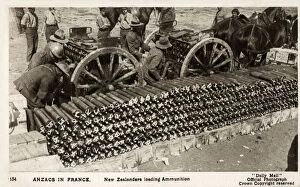 Anzac Gallery: WW1 - New Zealand Anzac Troops loading ammunition, France