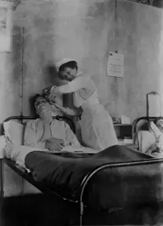 Bpeosa Prints: WW1 - Nurse shaving soldier