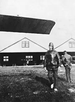 Basic Prints: WW1 - Pilot at an Airfield (unidentified)