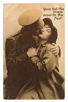 Ww1 Postcard Kissing