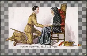 Ww1 Postcard Parting Son