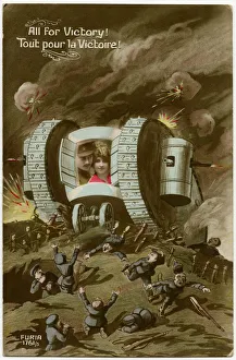Images Dated 17th June 2016: WW1 POSTCARD TANK 1917