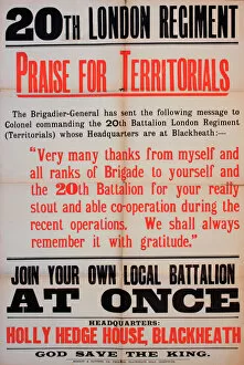 Territorial Collection: WW1 poster, 20th London Regiment