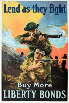 Images Dated 15th June 2017: WW1 poster, Buy More Liberty Bonds, Lend as they fight