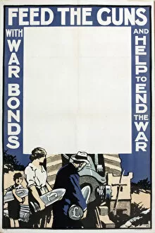 Images Dated 17th November 2015: WW1 Poster, Feed the Guns with War Bonds