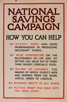 Luxuries Prints: WW1 poster, National Savings Campaign