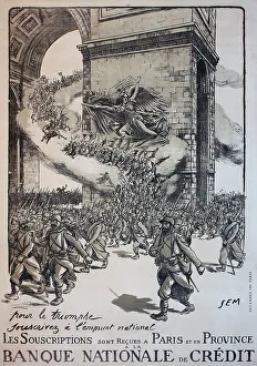 Triomphe Prints: WW1 poster, Pour Le Triomphe, Souscrivez a l'emprunt national (for victory subscribe to the national war loan)