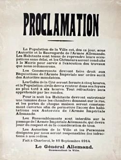 Images Dated 19th November 2015: WW1 poster, Proclamation