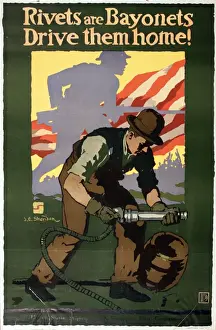 Bayonets Prints: WW1 poster, US Shipping Board