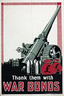Images Dated 17th November 2015: WW1 Poster, Thank them with War Bonds