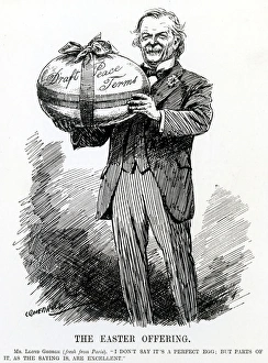 Images Dated 12th August 2016: WW1 - Prime Minister Llyod George and teh Draft Peace Terms