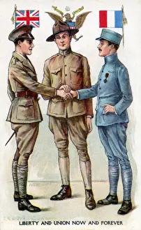 Freedom Prints: WW1 - Propaganda card - Liberty and Union - Now and Forever
