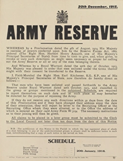 WW1 Recruitment Poster -- Army Reserve