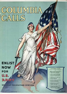 WW1 recruitment poster, Columbia Calls