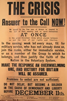 Images Dated 14th February 2014: WW1 recruitment poster, The Crisis