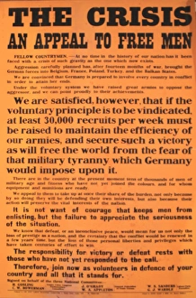 Images Dated 14th February 2014: WW1 recruitment poster, The Crisis
