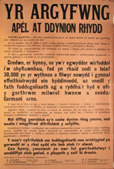 Images Dated 14th February 2014: WW1 recruitment poster, The Crisis (Welsh version)