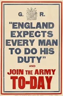 Issued Prints: WW1 Recruitment Poster -- England Expects