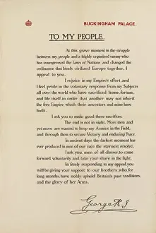 Thirteen Prints: WW1 Recruitment Poster -- Letter from George V